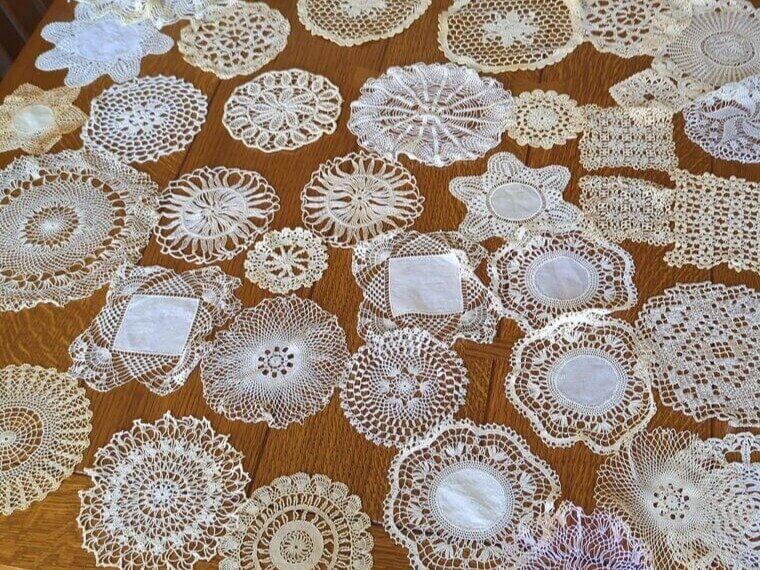 Handmade Crochet Doilies in the Dining Room