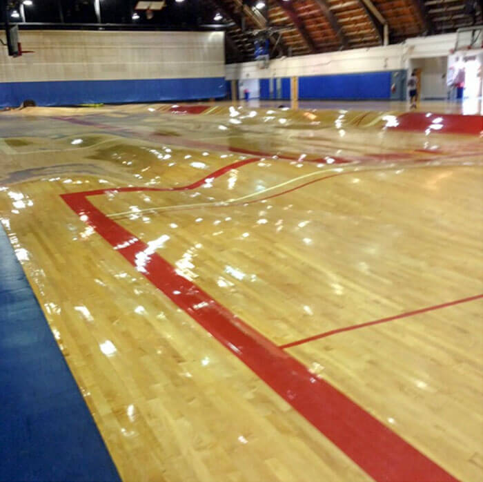 What It Looks Like When A Pipe Bursts On A Basketball Court
