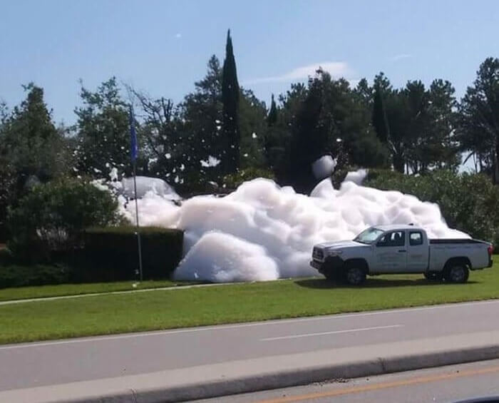Someone Put Dish Soap In A Fountain