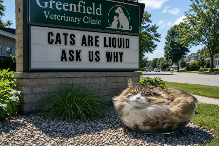 "Cats Are Liquid — Ask Us Why"