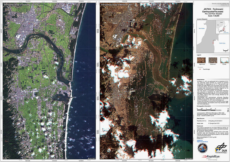 Une Image Satellite Avant Et Après Un Tremblement De Terre Au Japon