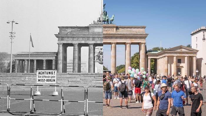 Un Monument Célèbre En Allemagne Avant Et Après La Réunification