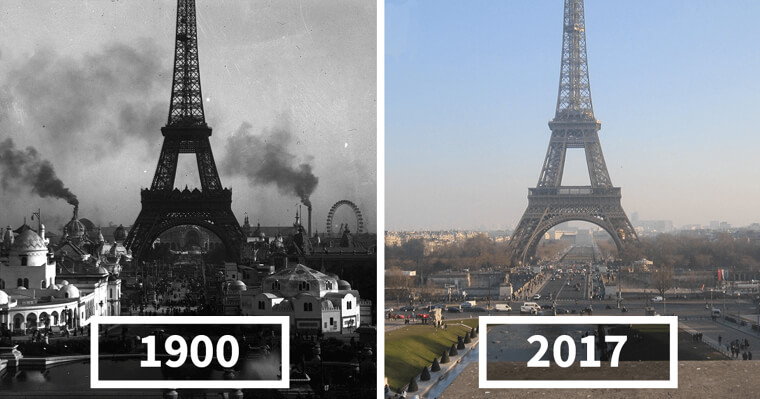 L'emblématique Tour Eiffel En Photos, Hier Et Aujourd'hui