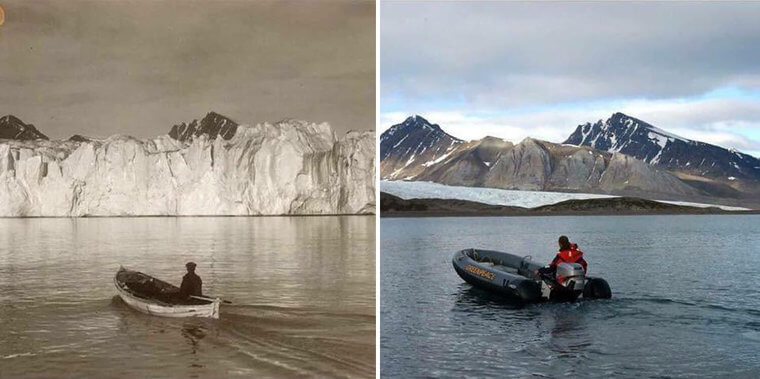 Une Photo De L'arctique Il Y A Un Siècle Comparée À Aujourd'hui Qui Fait Froid Dans Le Dos
