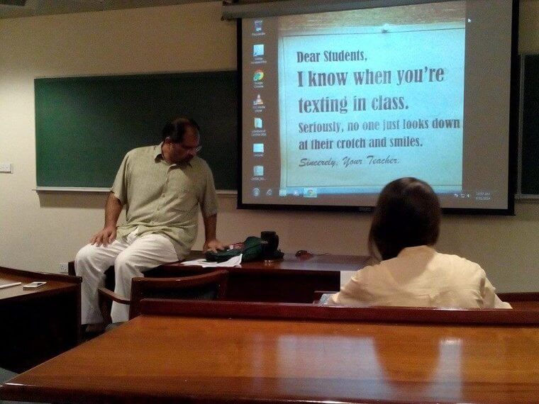Teachers Always Know When You're Texting And The Smile Is The Giveaway