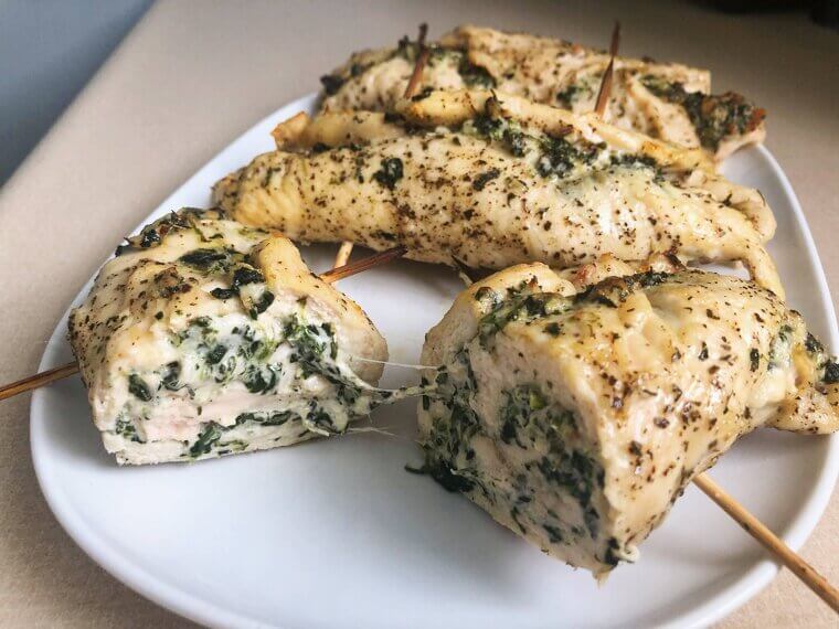 Turkey or Chicken Slices (rolled With Spinach)