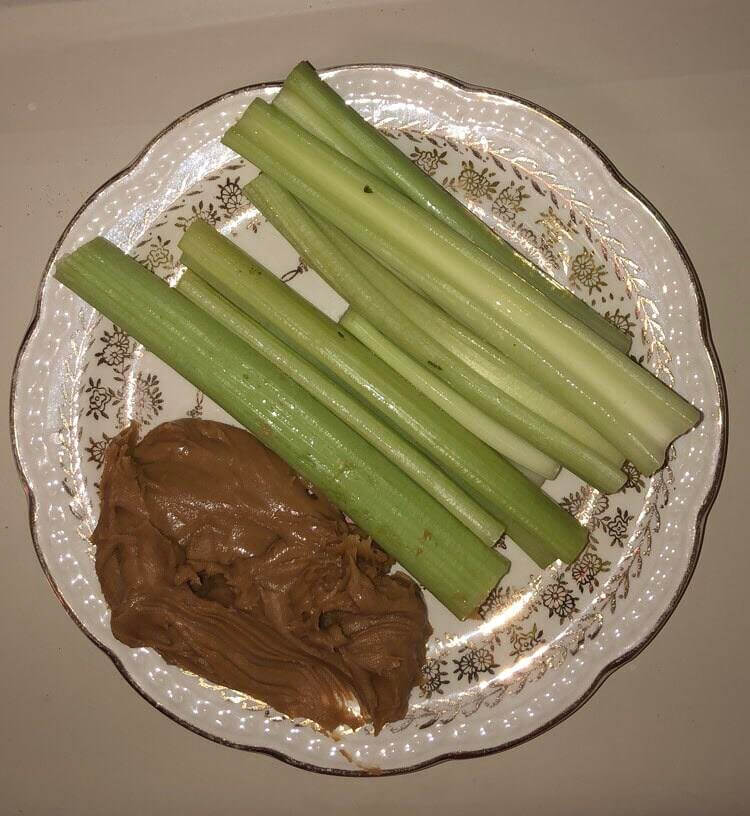 Peanut or Almond Butter on Celery Sticks