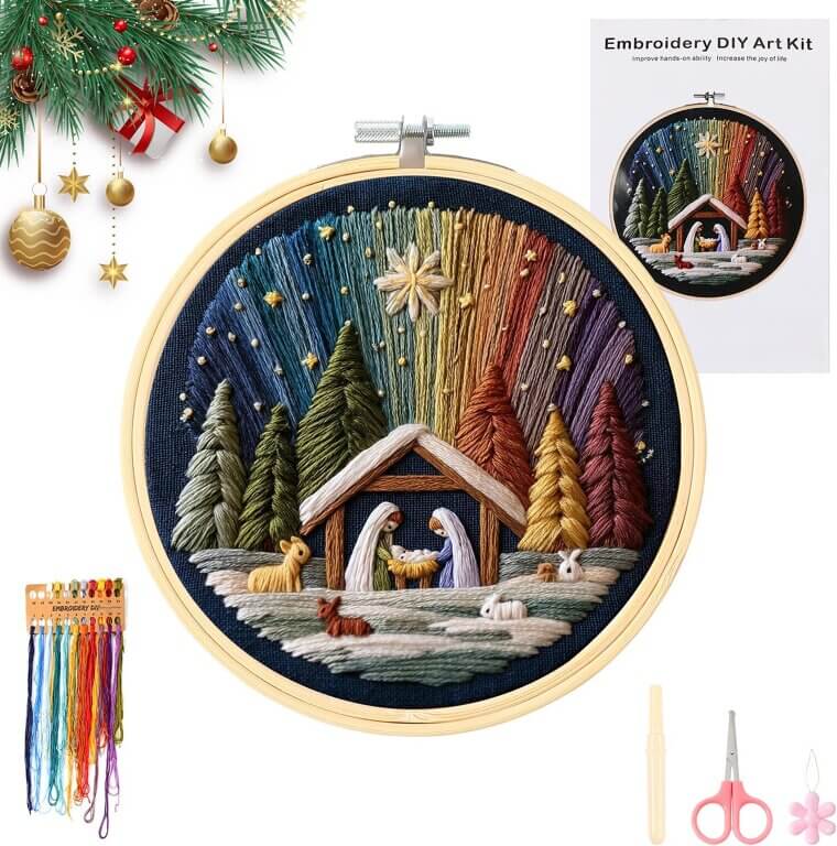 Nativity Embroidery Kit - Craft Your Own Christmas Story - Enjoy 18% Off!