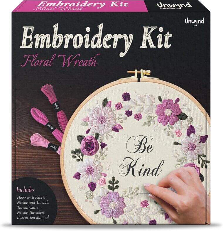 Unwynd Floral Embroidery Kit - Perfect for Beginners 