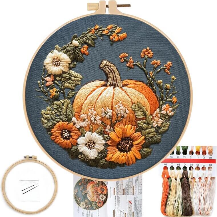 Pumpkin Embroidery Kit - Perfect for Beginners! 