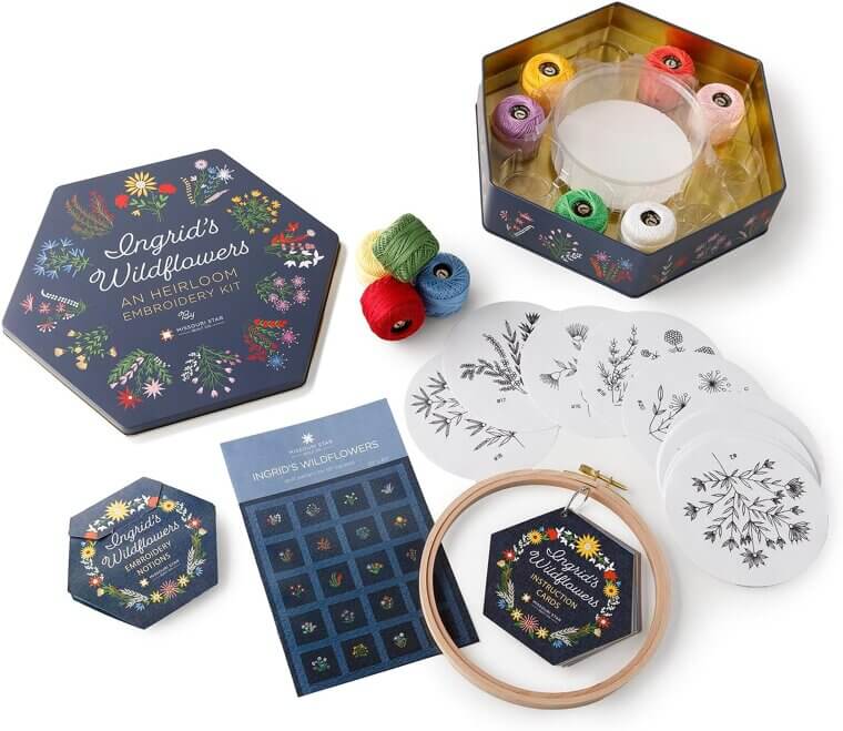 Ingrid's Wildflowers Kit - Embroider Beautiful Blossoms Easily 