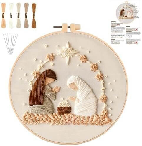 Nativity Embroidery Kit - Perfect for Christmas Decor! - Now 25% Off!