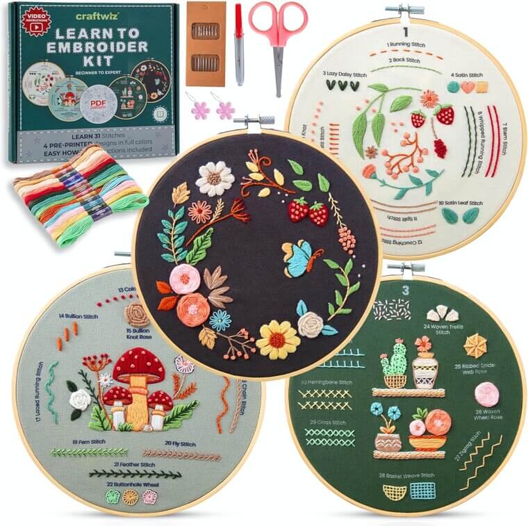 Craftwiz Embroidery Kit - Perfect for Beginners and Gift Giving - Now 19% Off!