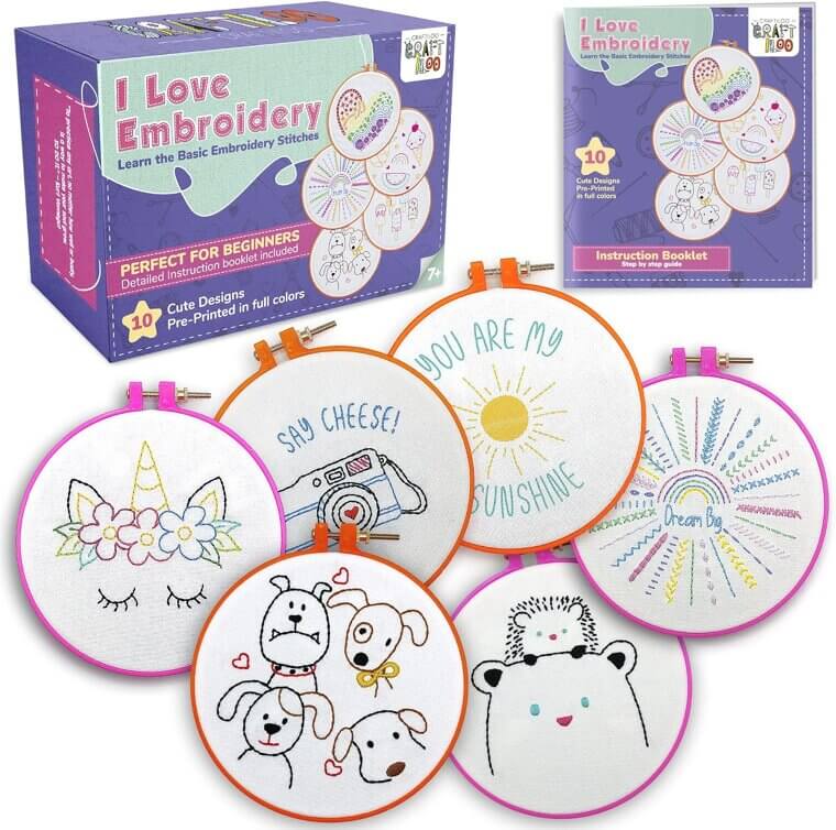 Embroidery Kit for Kids - Fun & Easy Craft for Ages 7-13 - Don’t Miss the 21% Discount!