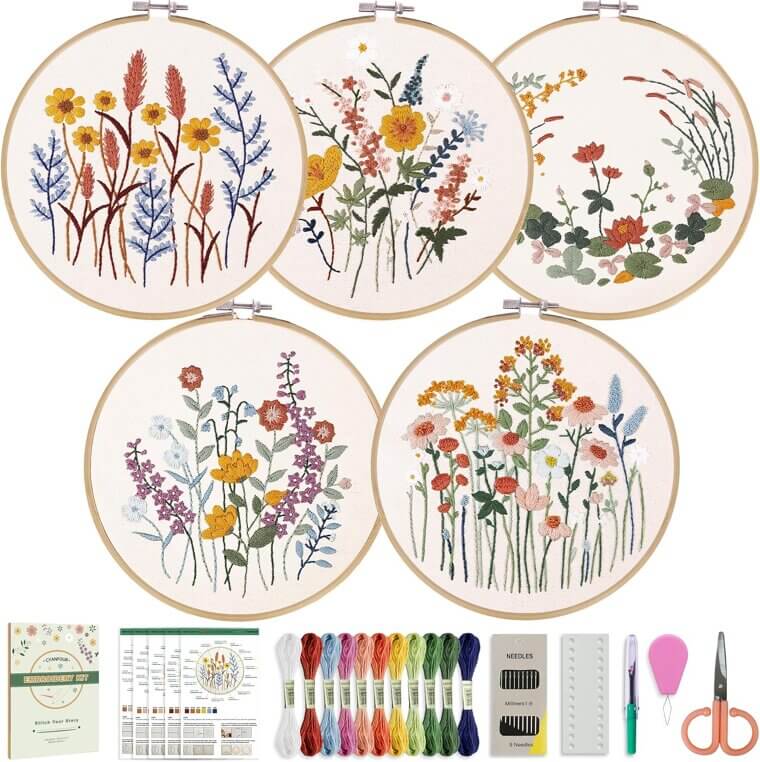 Cyanfour Embroidery Kit - Perfect for Beginners, Creative Floral Designs - Now 23% Off!