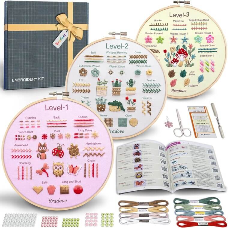 Bradove Embroidery Kit - Discover Relaxation & Creativity - Don’t Miss the 22% Discount!