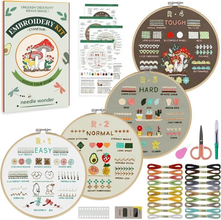 Cyanfour Embroidery Kit - Perfect for Beginners and Craft Lovers - 20% Off!