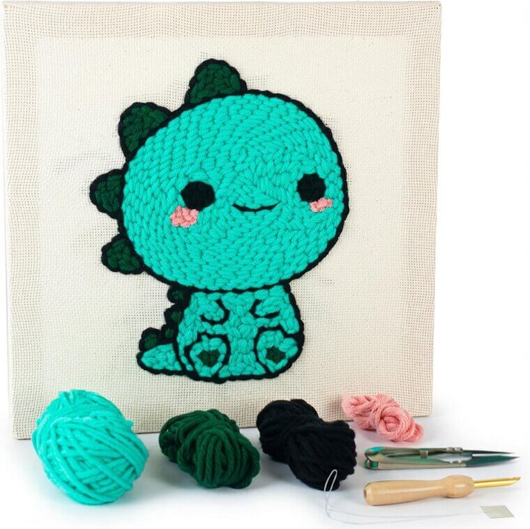 Dinosaur Punch Needle Kit - Fun DIY Craft for All! 