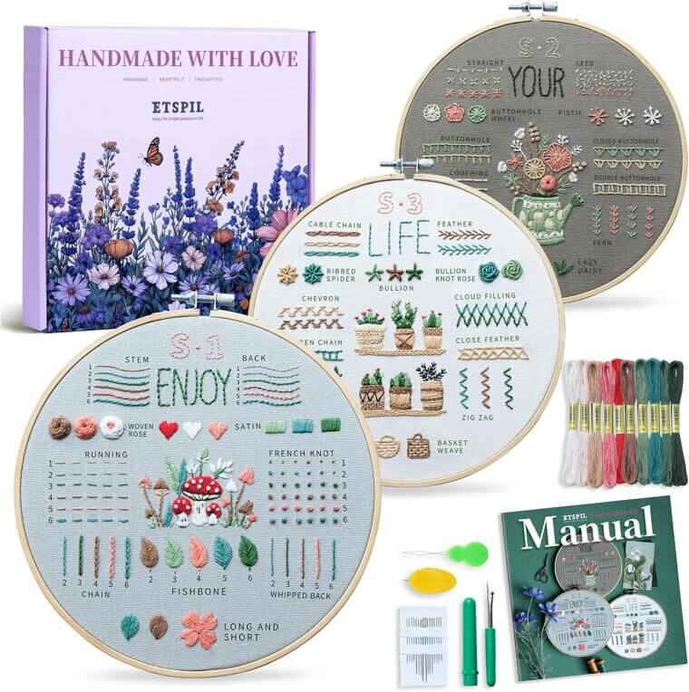 ETSPIL Embroidery Kit - Perfect for Beginners and Relaxation - Don’t Miss the 17% Discount!