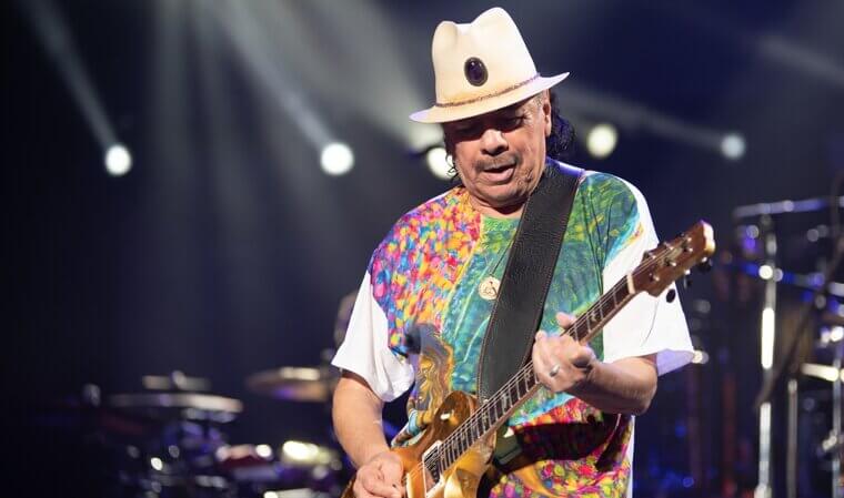 Carlos Santana Delivers Sizzling Latin Rock Guitar Solos in Las Vegas