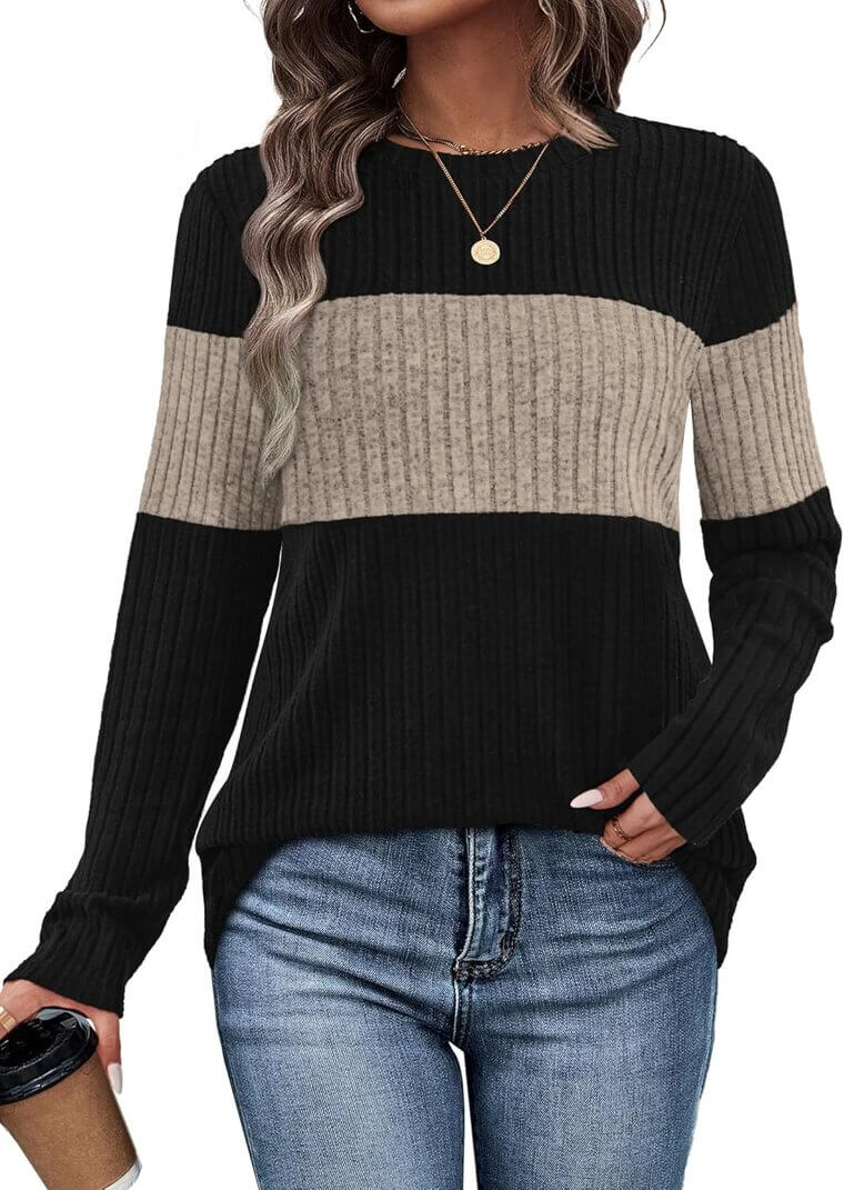 WIHOLL Color Block Sweater - Perfect for Fall & Winter! - Enjoy 58% Off!