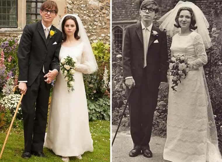 Eddie Redmayne And Felicity Jones As Stephen Hawking With His Wife Jane Wilde In The Theory Of Everything (2014)