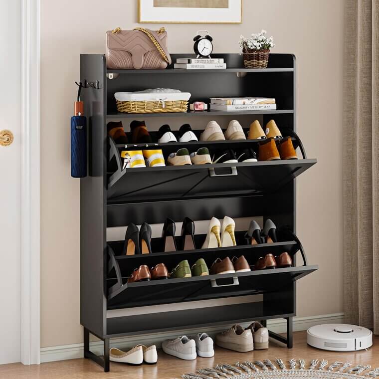 Shoe Storage Cabinet with Adjustable Shelves - Perfect for Entryway & More - Enjoy 8% Off!