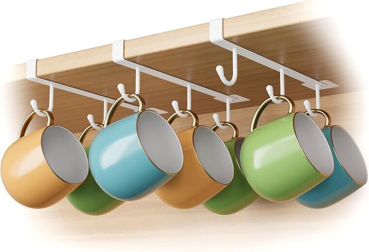 ECROCY Mug Holder - Easy Install, Space Saver, No Damage 