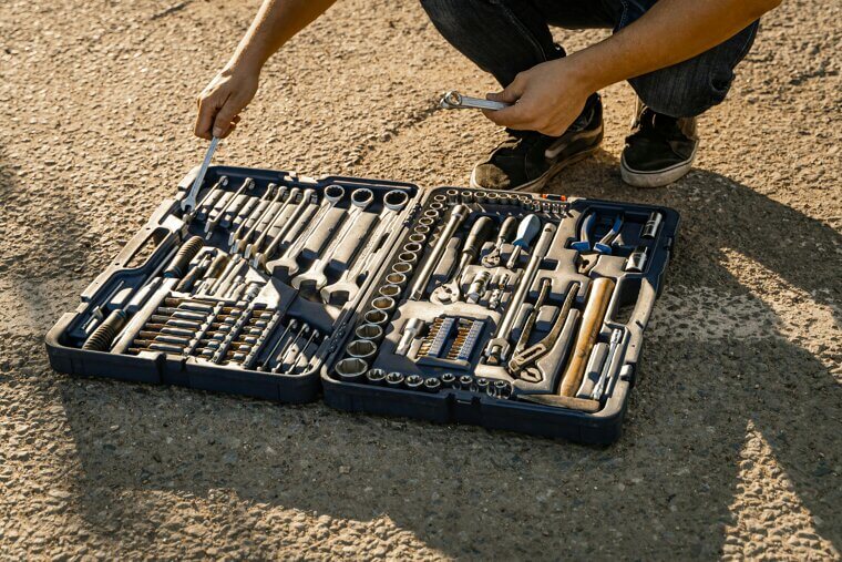 Socket Set With Open-Ended Wrenches