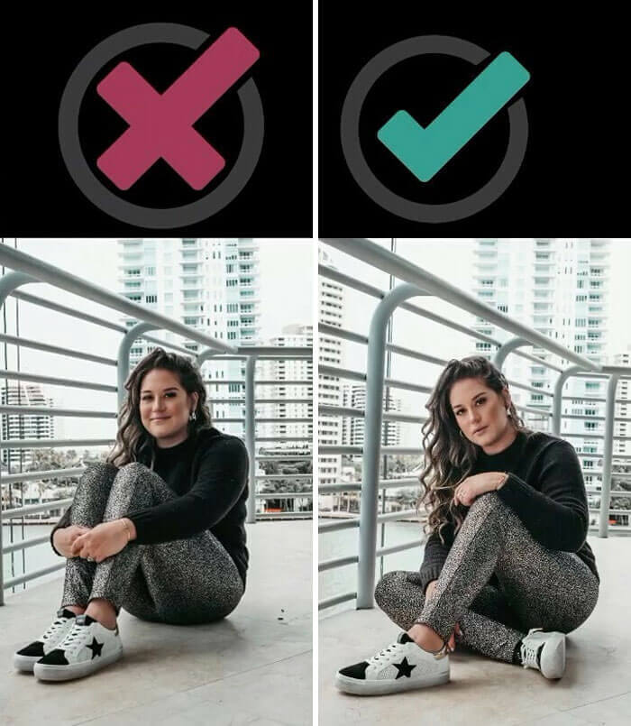 Vermeide es, deinen Körper zu bedecken