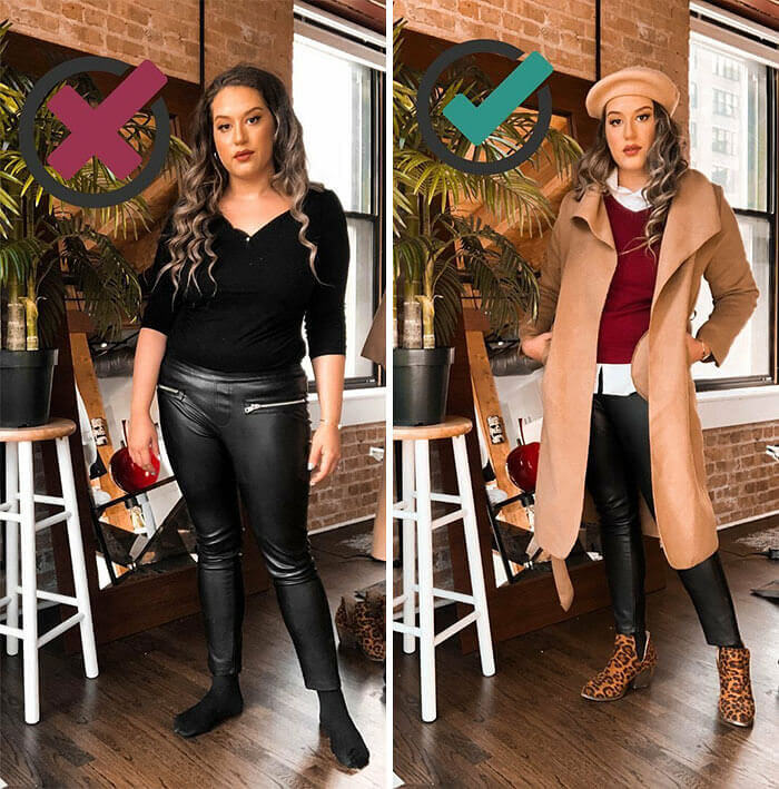 Verschiedene Muster und Stoffe für einen einzigartigen Herbstlook