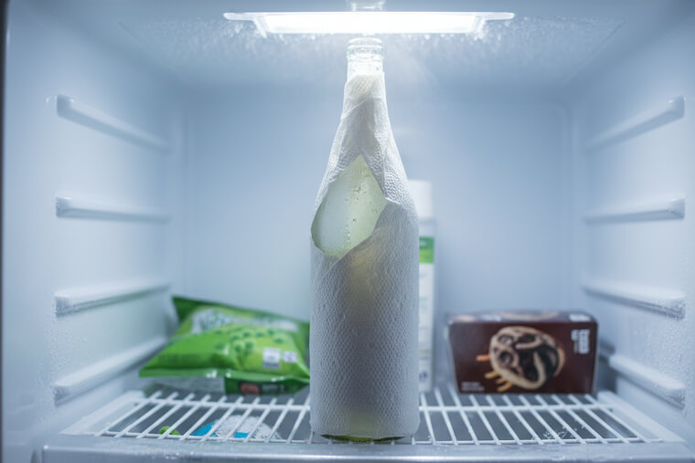 Wrap a Wet Paper Towel Around a Bottle to Chill It Fast