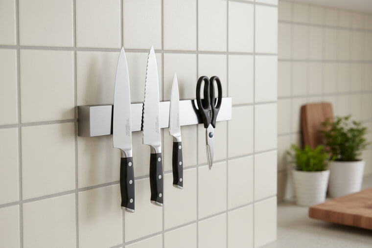 Use a Magnetic Strip for Knives and Small Tools