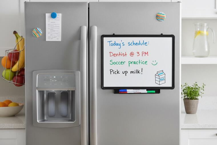 Put a Dry-Erase Board on the Fridge for Family Notes