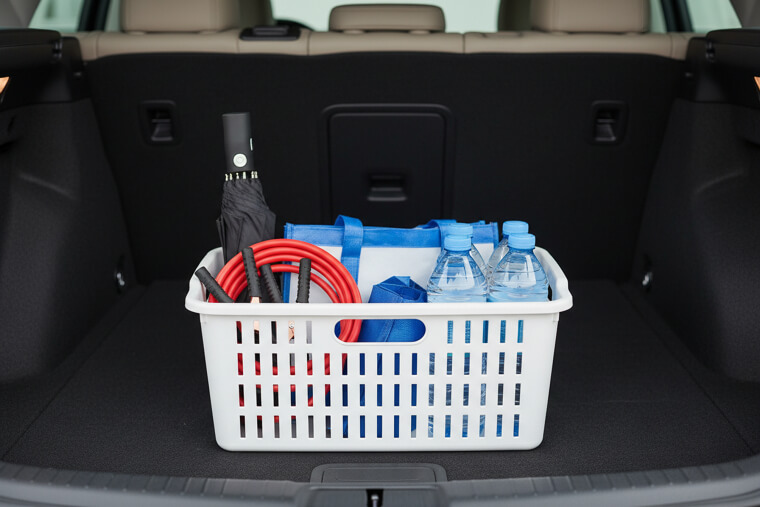 Use a Basket in the Car for Everyday Essentials
