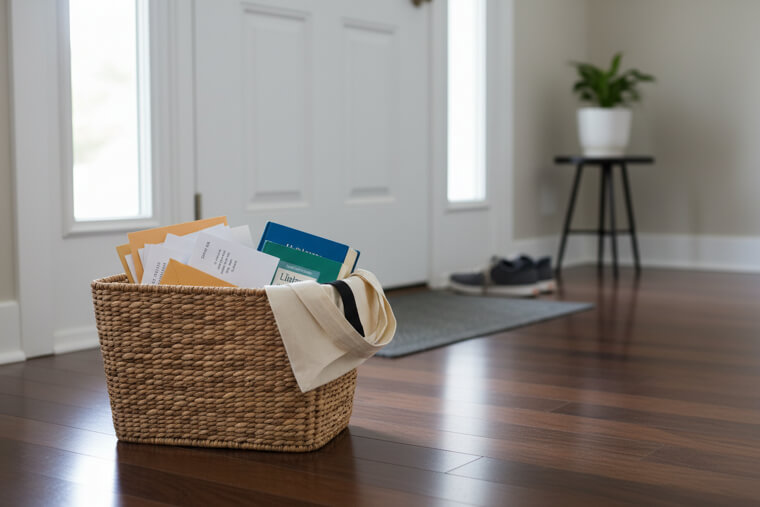 Put a Basket by the Door for Outgoing Items