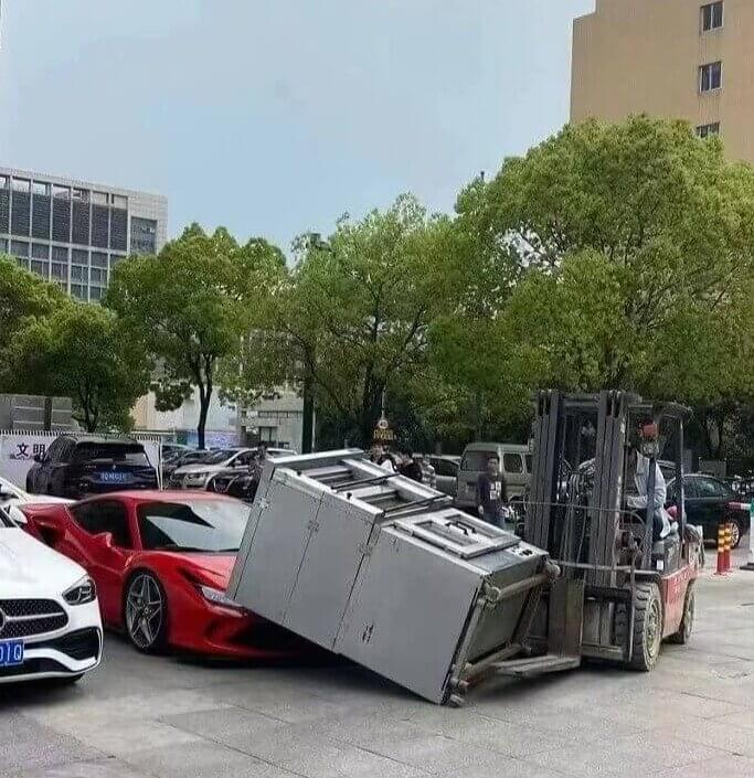 Just Heating up the Ferrari's Engine With This Huge Commercial Oven
