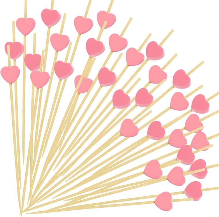Pink Heart Cocktail Picks - Perfect for Parties and Decor - Don’t Miss the 8% Discount!