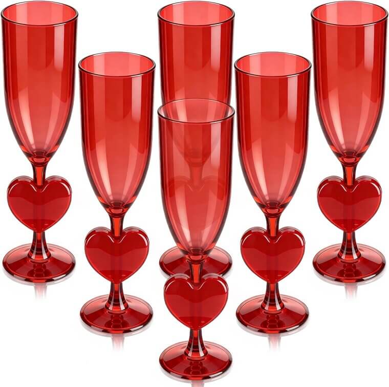 Heart Champagne Flutes for Celebrations - Perfect for Parties and Gifts 