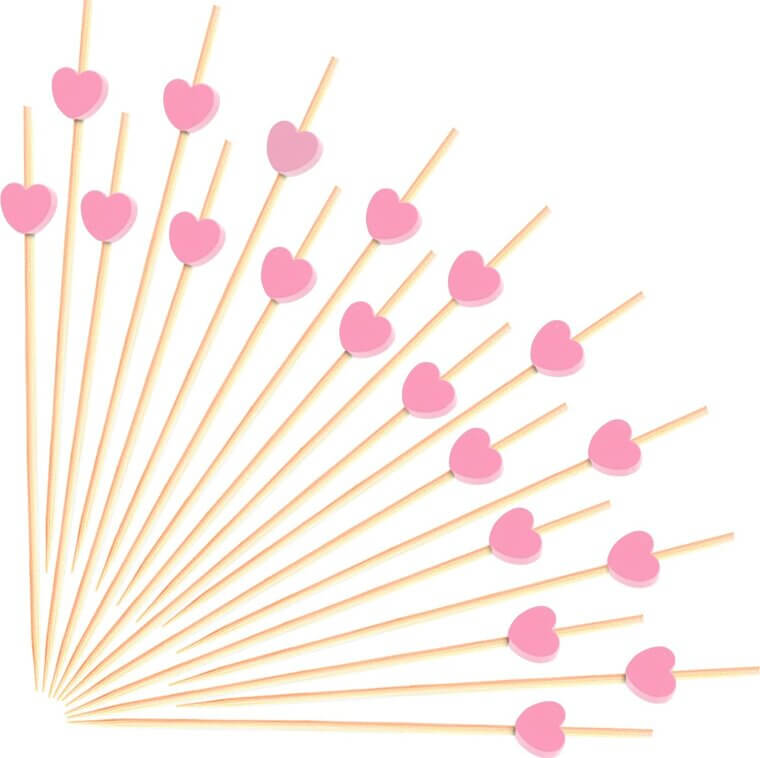 Pink Heart Cocktail Picks - Perfect for Parties & More! - 29% Off!