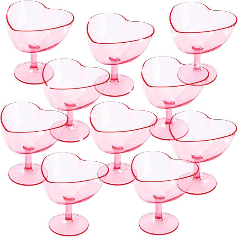 Heart Shaped Pink Glasses - Perfect for Parties and Celebrations 