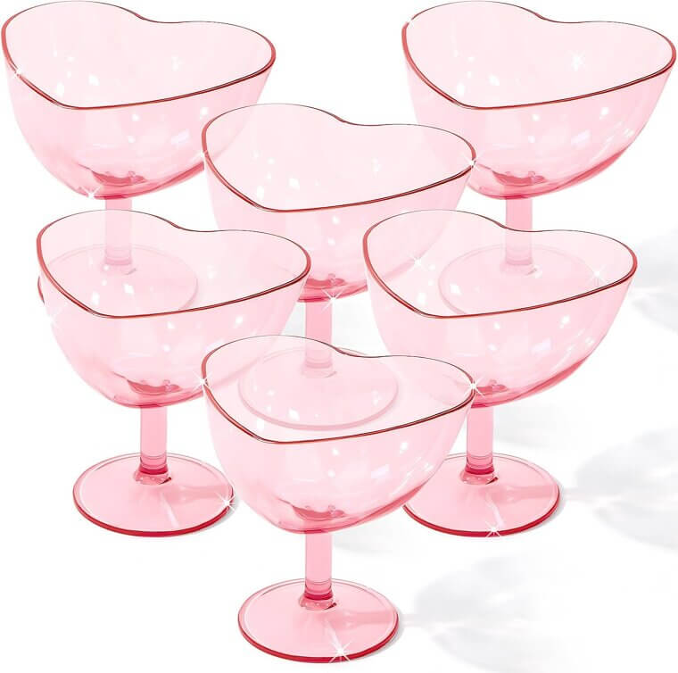Heart Martini Glasses - Perfect for Parties & Celebrations 
