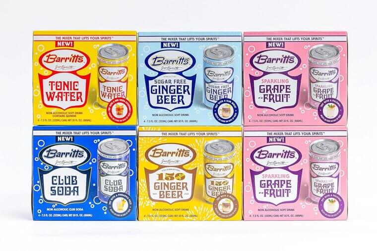 Barritt's Grapefruit Mixer - Refreshing Non-Alcoholic Soda, 24 Mini Cans 