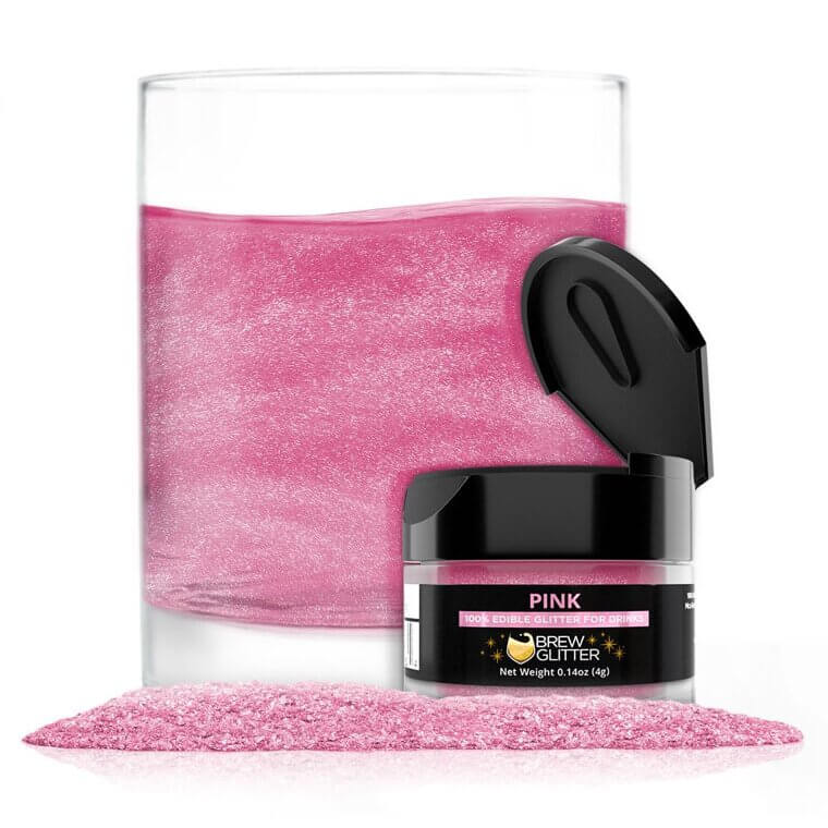 Brew Glitter Edible Pink - Sparkle Your Drinks! 