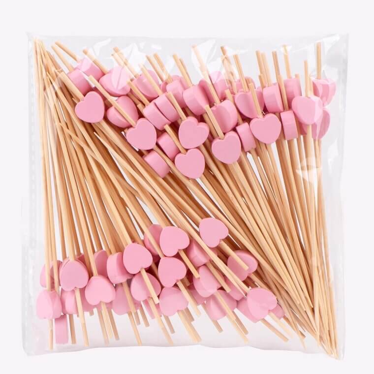 Heart Bamboo Toothpicks - Perfect for Parties & Snacks 