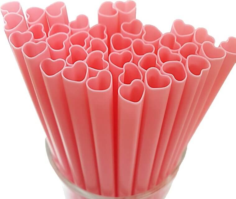 Heart Shaped Pink Straws - Perfect for Parties & Celebrations 