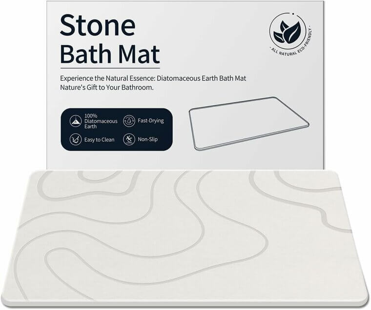 Experience Luxury with Stone Bath Mat - Quick-Drying & Non-Slip Elegance Enjoy 40% Off!