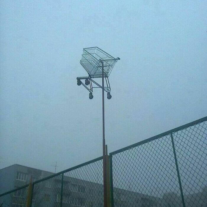 O carrinho de supermercado que desafiou a gravidade