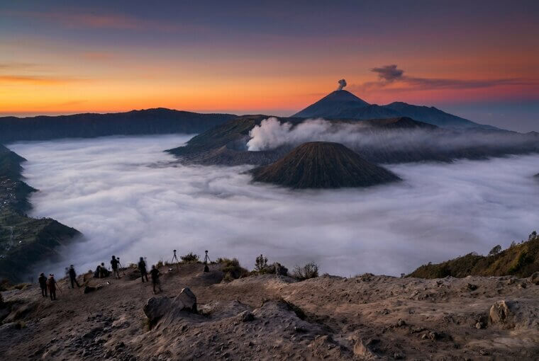 Mount Bromo's Crater in a Sea of Mist