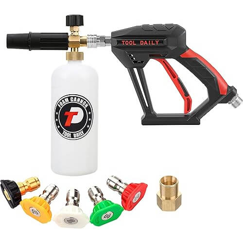 Versatile Pressure Washer Gun with Foam Cannon that Upgrades Your Cleaning Game. 